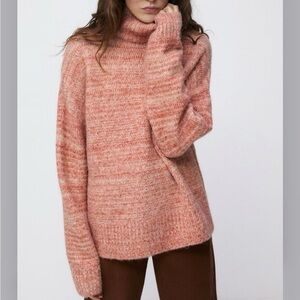 Zara Coral Cowl Neck Sweater